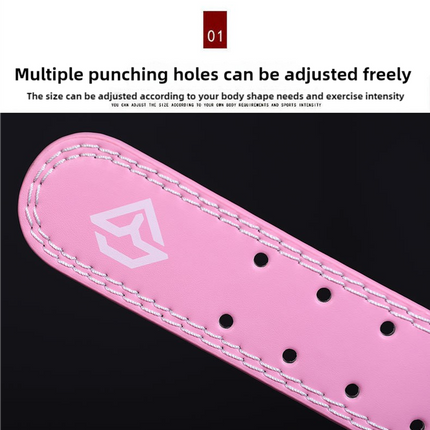 Size L Pink Professional Weightlifting Belt with Sponge Padding for Deep Squat and Deadlift - Men and Women Fitness Support