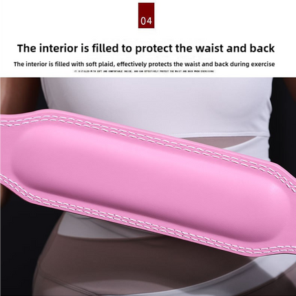 Size L Pink Professional Weightlifting Belt with Sponge Padding for Deep Squat and Deadlift - Men and Women Fitness Support