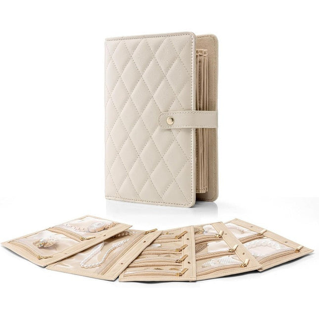 1 Piece Beige Luxury Leather Loose-Leaf Jewelry V888-ELOSUNG17274