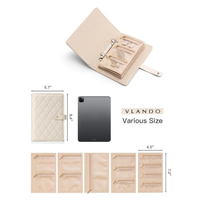 1 Piece Dark Green Luxury Leather Loose-Leaf Jewelry Organizer