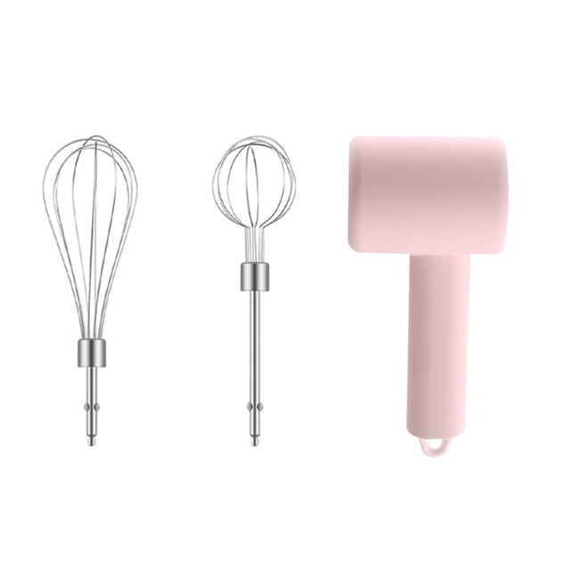 Pink Portable Electric Egg Beater with 3-Speed Adjustment Dual Whisks and Type-C Charging – product detail
