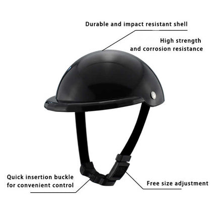 Size L Black Pet Helmet & Goggles Set - Adjustable Safety Gear for Dogs, UV Protection, Durable ABS Material, Stylish Outdoor Accessory