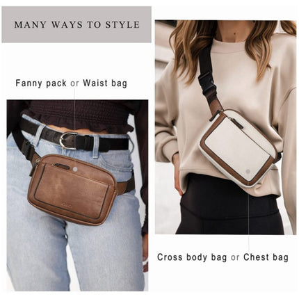 Black Adjustable Waterproof PU Leather Waist Bag – Stylish Crossbody Belt Bag for Men & Women