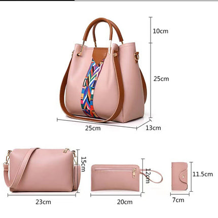 Dark Green Elegant 4-Piece Women's Handbag Set - Stylish PU Leather Tote, Shoulder Bag, Clutch, and Wallet for Every Occasion