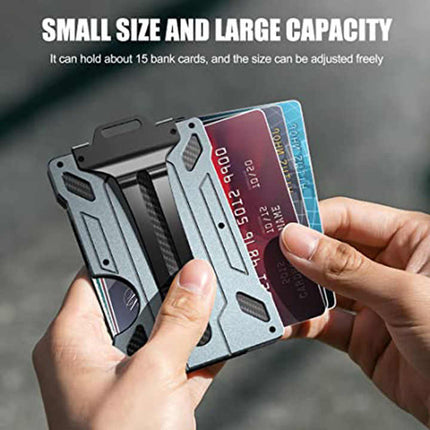 1 Pcs Grey Premium RFID Blocking Aluminum Alloy ID Badge Holder with Transparent Card Slot & Money Clip – product features