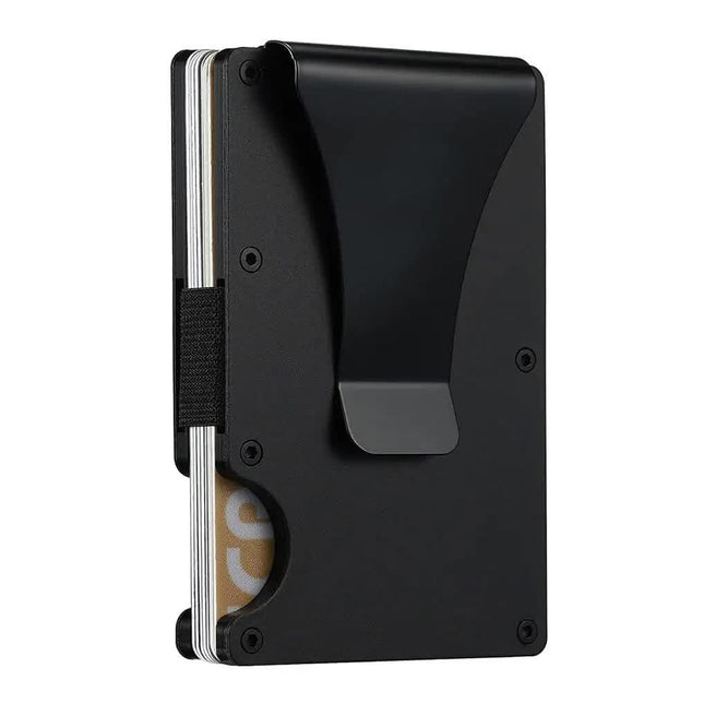 2 Pcs Black Aluminum Alloy RFID Blocking Wallet - Compact