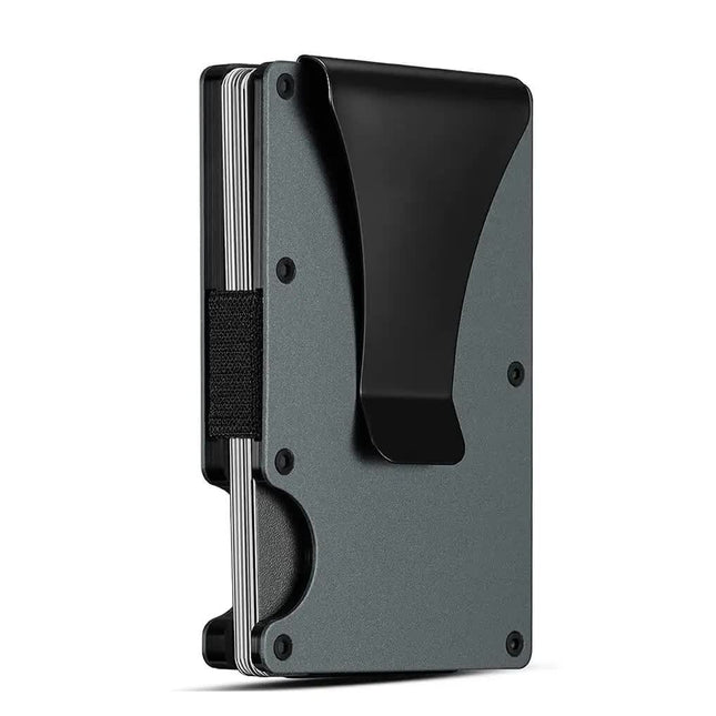 2 Pcs Grey Aluminum Alloy RFID Blocking Wallet - Compact