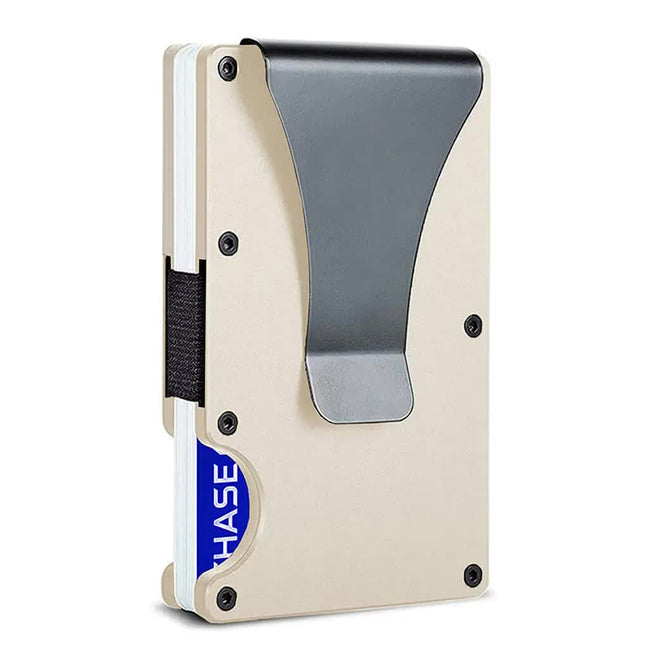 2 Pcs Gold Aluminum Alloy RFID Blocking Wallet - Compact