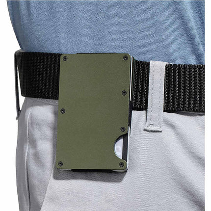 2 Pcs Gold Aluminum Alloy RFID Blocking Wallet - Compact, Lightweight Credit Card Holder and Money Clip