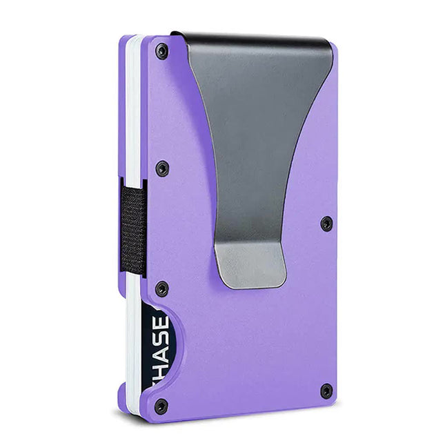 2 Pcs Purple Aluminum Alloy RFID Blocking Wallet - Compact