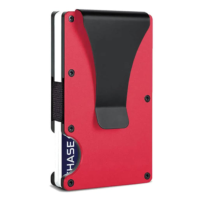 2 Pcs Red Aluminum Alloy RFID Blocking Wallet - Compact