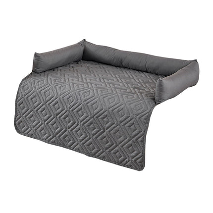 90*90CM Black Waterproof & Scratch-Resistant Pet Sofa Protector Mat with Pillow | Cat & Dog Bed, Washable, All-Season