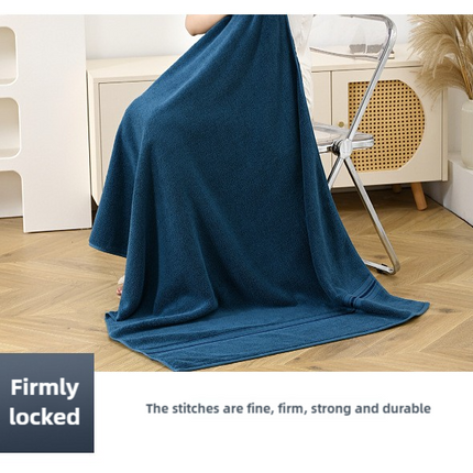 Dark Blue Luxury Cotton Towel Set(Towel + Bath Towel) - Quick Dry, Extra Thick & Absorbent, Perfect for Bath & Beach