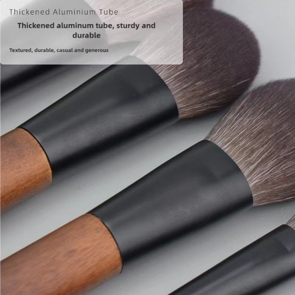 Style B 12-Piece Mini Portable Makeup Brush Set - Fiber Bristle Beauty Tool Set(With storage bag)