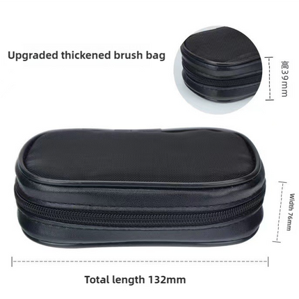 Style B 12-Piece Mini Portable Makeup Brush Set - Fiber Bristle Beauty Tool Set(With storage bag)
