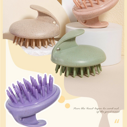 2 Pcs Purple Eco-Friendly Wheat Straw Hair Care Set - Massage Brush, Detangling Comb, and V-shaped Comb for All Hair Types
