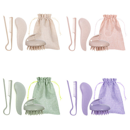 2 Pcs Green Eco-Friendly Wheat Straw Hair Care Set – product detail