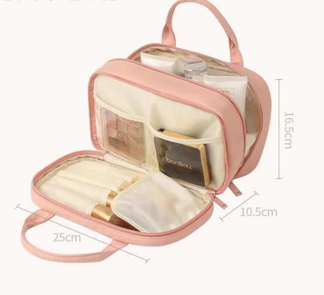 Green Premium PU Leather Portable Makeup Bag – product detail