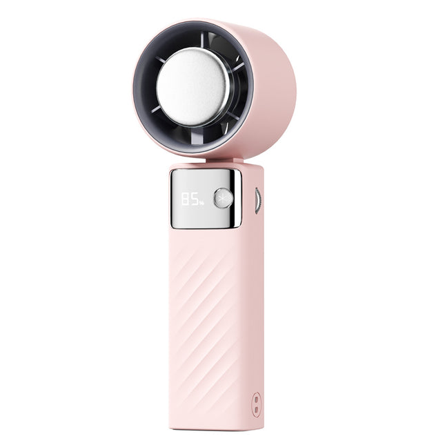 Pink Portable Turbo Handheld USB Rechargeable Fan with Digital Speed Display