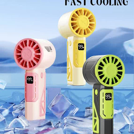 Black And Green 100-Speed Mecha Handheld Fan | USB Rechargeable High-Speed Mini Fan | Powerful & Silent | Lightweight 150g with 6-8 Hour Battery Life