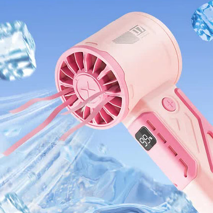 Purple 100-Speed Mecha Handheld Fan | USB Rechargeable High-Speed Mini Fan | Powerful & Silent | Lightweight 150g with 6-8 Hour Battery Life