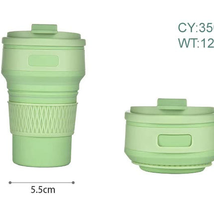 2 Pcs Pink Collapsible Silicone Coffee Cup – Portable, Food-Grade, Microwave & Freezer Safe Travel Mug(Combination pack of the same color)