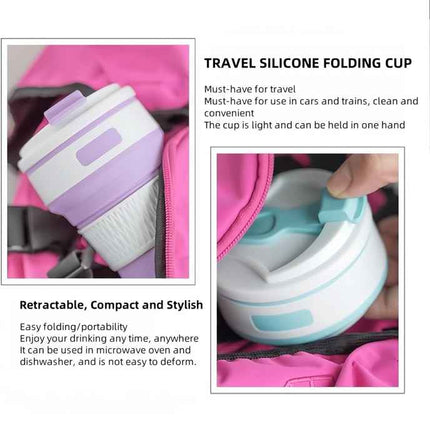 2 Pcs Green Collapsible Silicone Coffee Cup - Portable, Food-Grade, Microwave & Freezer Safe Travel Mug(Combination pack of the same color)