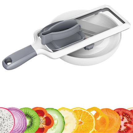 Grey Multi-Function Vegetable Cutter, Potato Slicer, Fruit Slicing Machine, Grater for Carrots & More