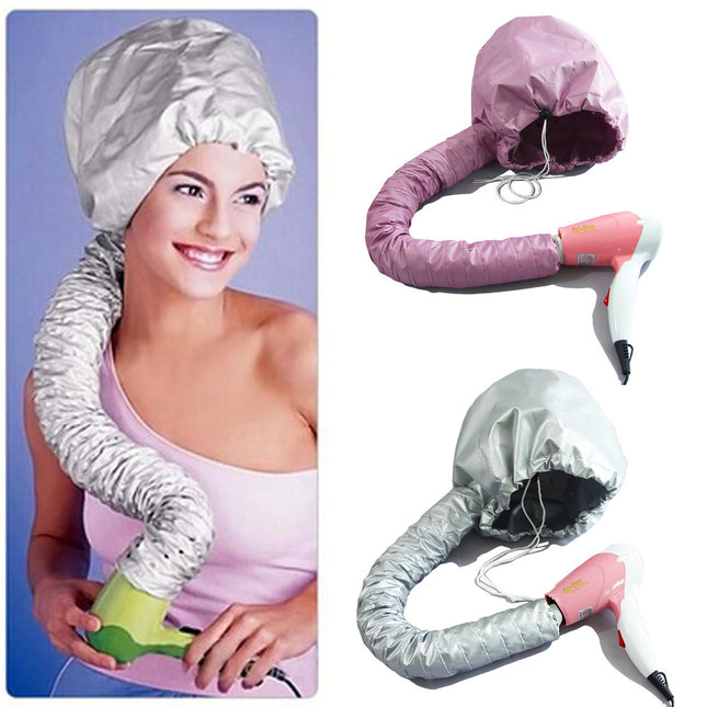 2 Pcs Pink Portable Hair Dryer Bonnet Cap