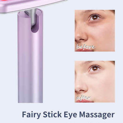 Gradient Pink Eye Massager for Dark Circles and Puffiness, Portable EMS Microcurrent Beauty Device for Skin Firming, Wrinkle Reduction, and Eye Care