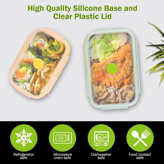 3-piece Set Blue Collapsible Silicone Food Storage Containers – product detail