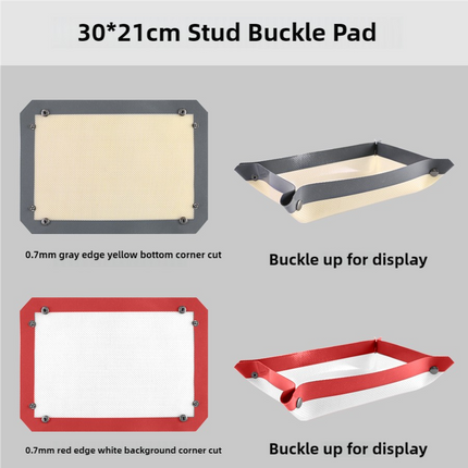 2-piece set (Gray Edge Yellow Background + Red Edge White Background) Non-stick Silicone Baking Mat for Oven & Microwave | Reusable, Thickened Fiber Baking Pad for Macarons, Cookies, Bread, Roasting Chicken, and More