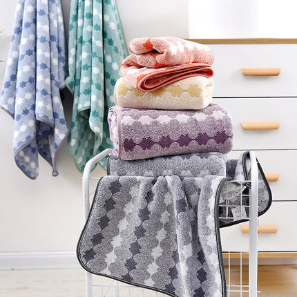 Cyan Premium Coral Fleece Towel Set - 1 Bath Towel (88x170cm) + 3 Hand Towels (35x35cm) - Soft, Absorbent, and Quick-Drying