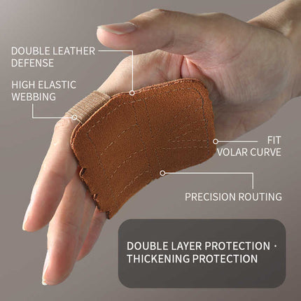 2 Pairs Grey Premium Leather Grip Protection for Fitness | 4-Finger Cowhide Weightlifting Gloves - Durable, Non-Slip, and Abrasion-Resistant Support