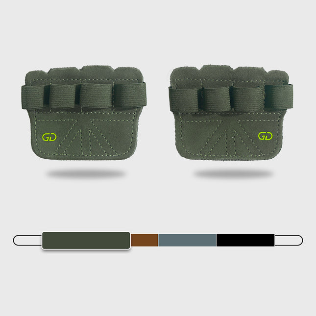 2 Pairs Dark Green Premium Leather Grip Protection (Resistant Support)