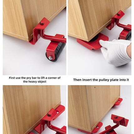 2 Pcs Red Heavy Duty Furniture Moving System, Sliding Dolly Tools for Easy Transport of Appliances, Furniture, and Heavy Objects