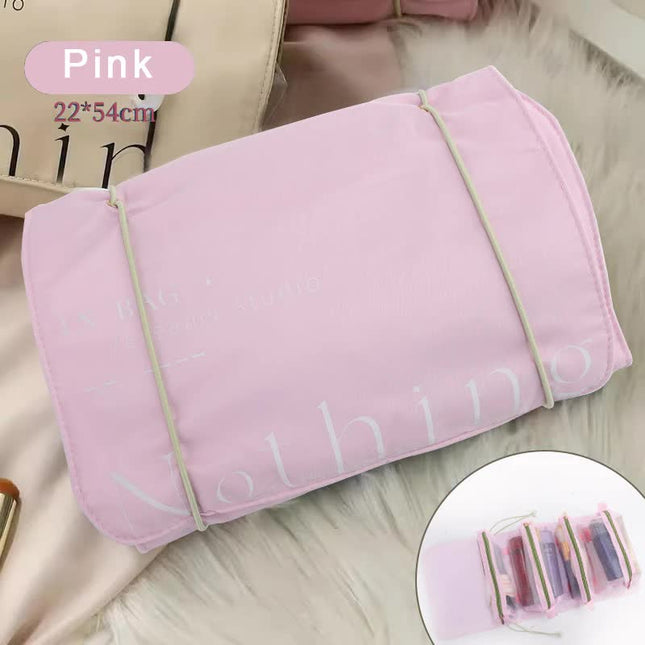 Pink Portable 4-In-1 Cosmetic Storage Bag