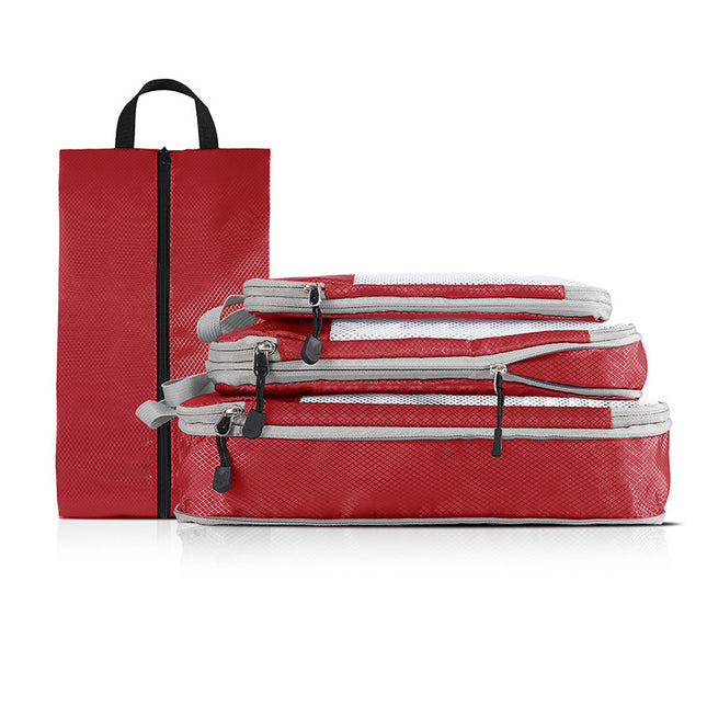 Red Compression Travel Storage Bags Set