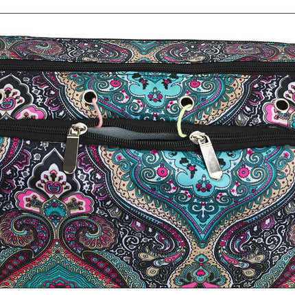 Geometric Patterns Multi-Functional Crochet Hook and Yarn Storage Bag – Convenient Carrying Case for Crochet, Knitting Tools, and Yarn, with Stylish Pattern Design (Tools Not Included)