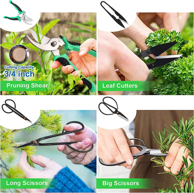 24-Piece Bonsai Tree Tool Kit for Gardening Starters Complete Bonsai Care Set with Organizer Bag – product detail