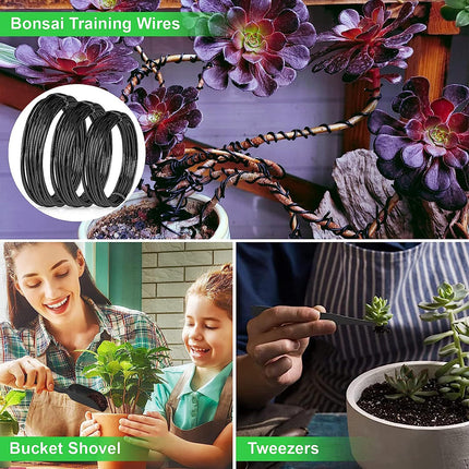 24-Piece Bonsai Tree Tool Kit for Gardening Starters Complete Bonsai Care Set with Organizer Bag – shape and profile