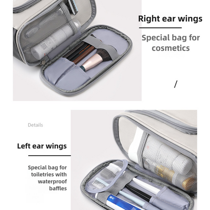 Pink Large Capacity Travel Toiletry Bag with Dry-Wet Separation - Hanging Organizer for Cosmetics and Personal Care