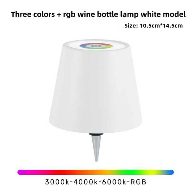White RGB Color-Changing LED Bottle Lamp - Adjustable Smart Lighting for Home Decor