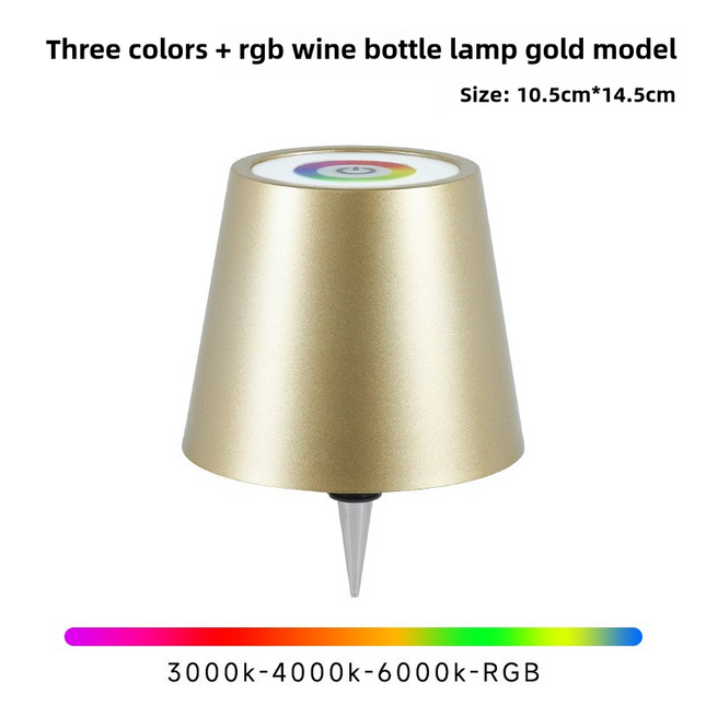 Gold RGB Color-Changing LED Bottle Lamp