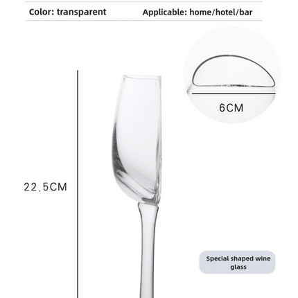 2 Pcs Unique Half-Round Crystal Wine Glass - Elegant Champagne Flute for Red & White Wine