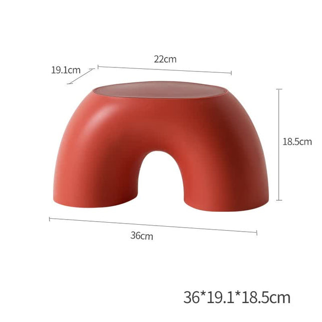 Red Minimalist Round Shape Footstool