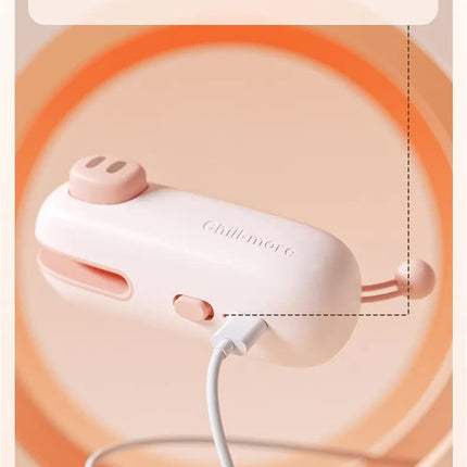 2 Pcs Pink Pig Mini Handheld Heat Sealing Machine for Food Bags – Compact, Portable, USB Rechargeable