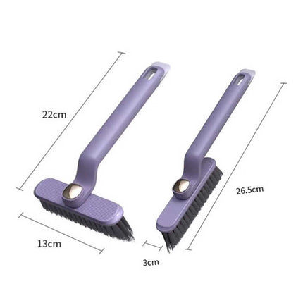 3 Pcs Purple Multi-Function Rotating Gap Cleaning Brush, 2-in-1 Hard Bristle Brush for Bathroom Tiles and Grout Lines