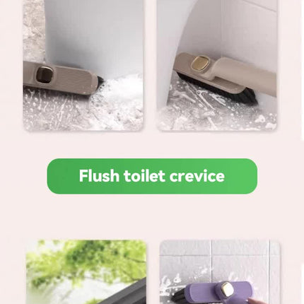 3 Pcs Purple Multi-Function Rotating Gap Cleaning Brush, 2-in-1 Hard Bristle Brush for Bathroom Tiles and Grout Lines