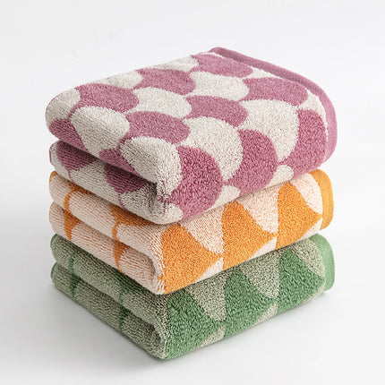 Brown Thickened and Enlarged Cotton Hand Towels - 3 Pack (34x74cm) - Soft and Absorbent Bath Towels for Adults